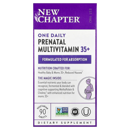 New Chapter, One Daily Prenatal Multivitamin 35+, 90 Vegetarian Tablets