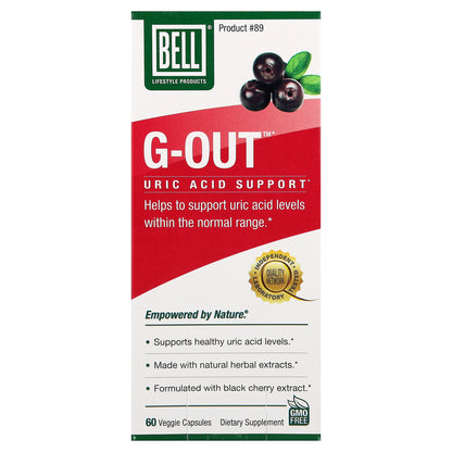 Bell Lifestyle, G-Out™, Uric Acid Support, 60 Veggie Capsules