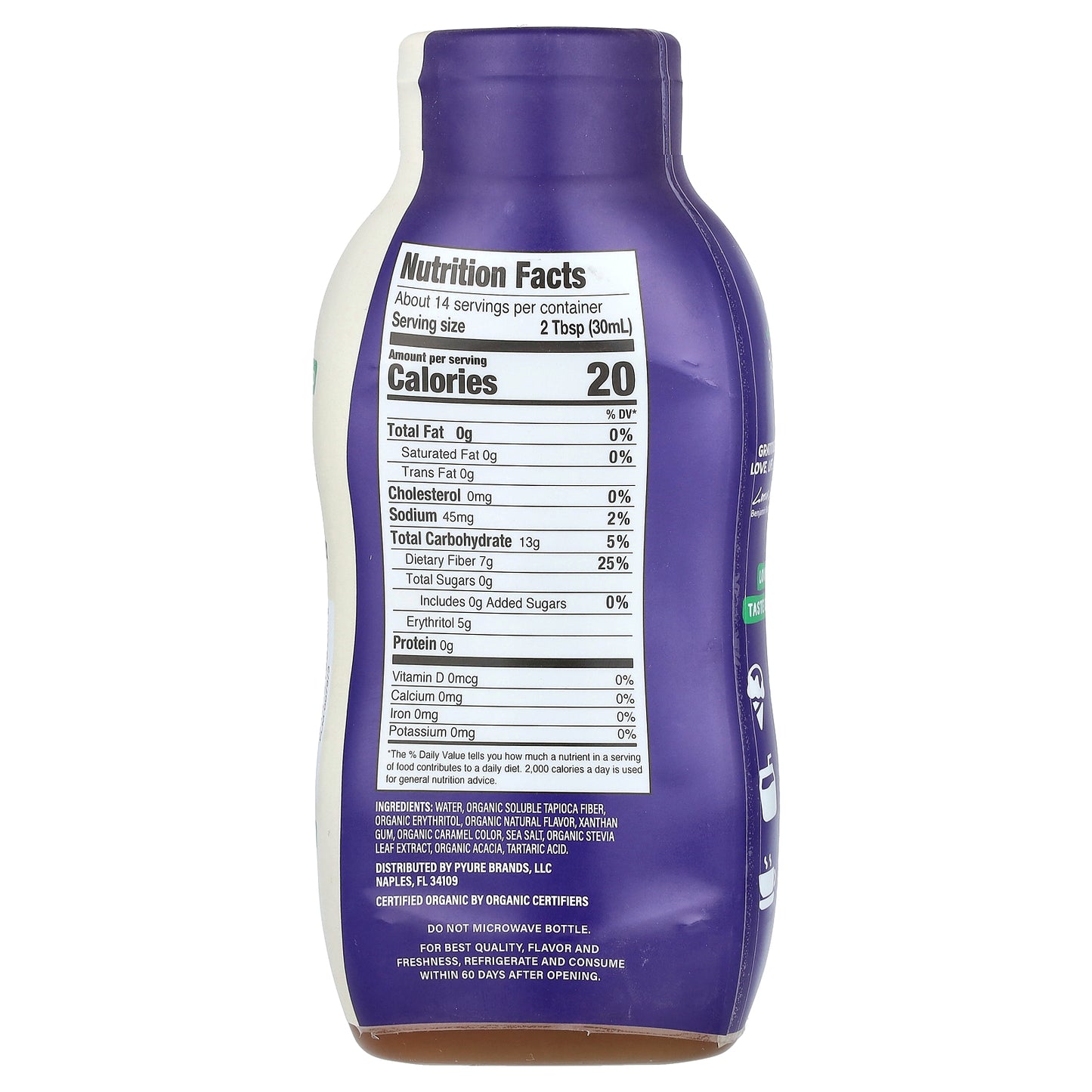 Pyure, Organic Caramel Flavored Syrup, Sugar-Free, 14 fl oz (414 ml)