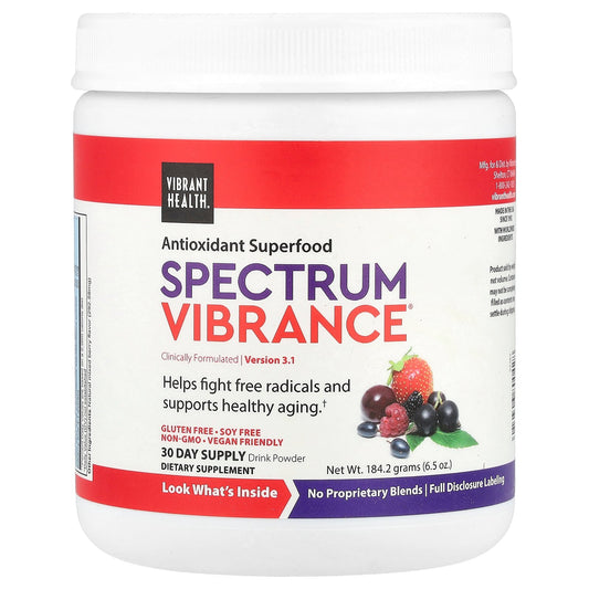 Vibrant Health, Spectrum Vibrance®, Antioxidant Superfood, Version 3.1, Mixed Berry, 6.5 oz (184.2 g)