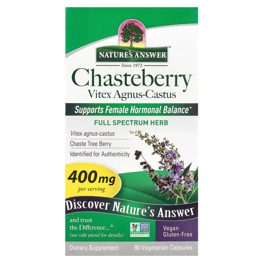 Nature's Answer, Chasteberry, Vitex Agnus-Castus, 400 mg, 90 Vegetarian Capsules