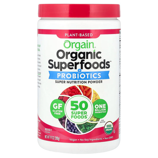Orgain, Organic Superfoods™ + Probiotics Super Nutrition Powder, Berry, 9.9 oz (280 g)