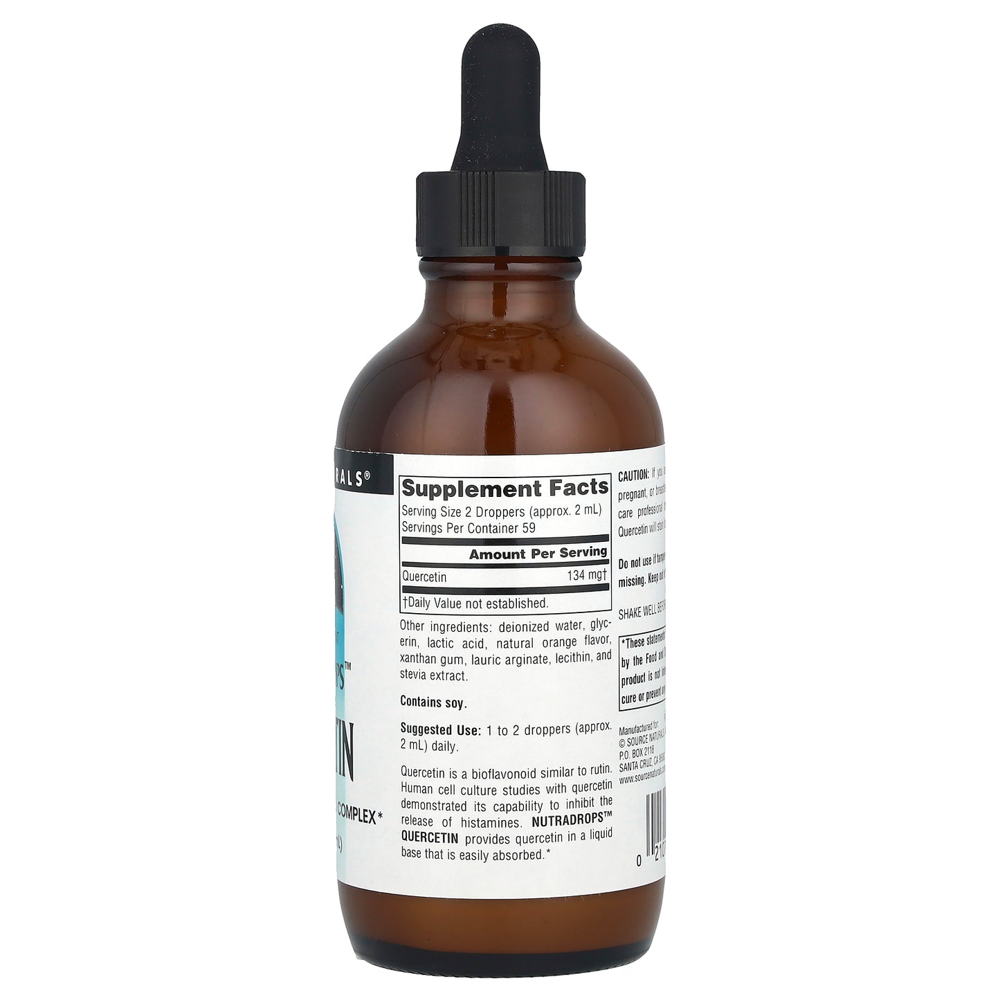 Source Naturals, NutraDrops™ Quercetin, 134 mg, 4 fl oz (118.28 ml)