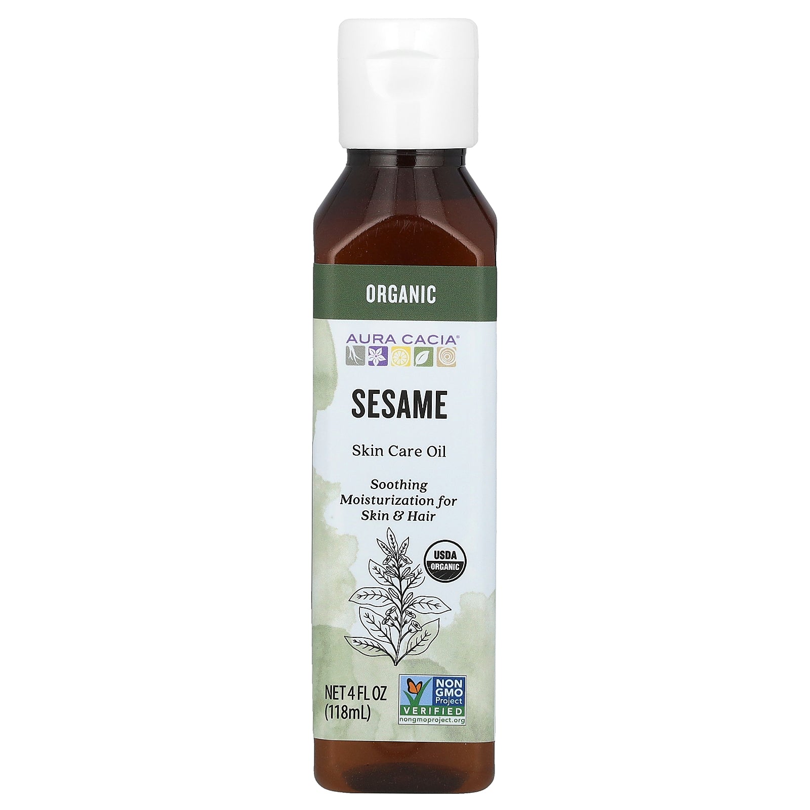 Aura Cacia, Organic Skin Care Oil, Sesame, 4 fl oz (118  ml)