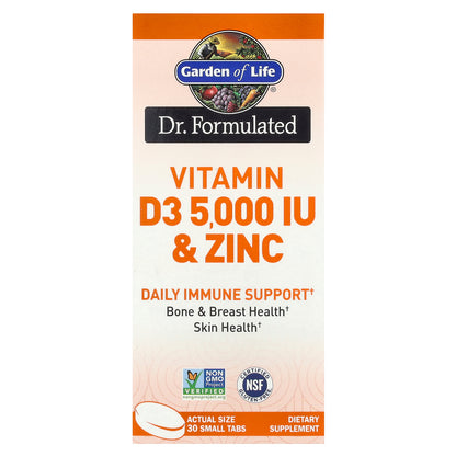 Garden of Life, Vitamin D3 & Zinc, 30 Small Tabs