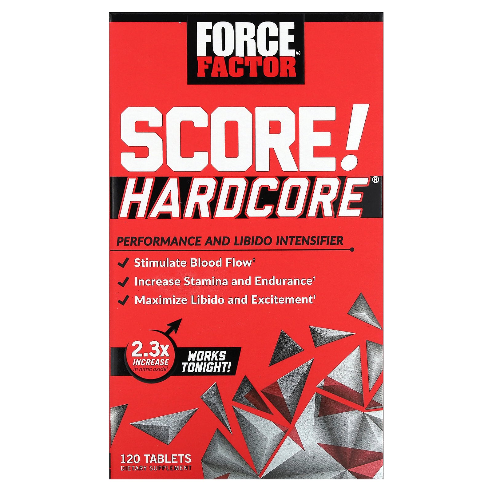 Force Factor, SCORE! Hardcore®, Performance and Libido Intensifier, 120 Tablets