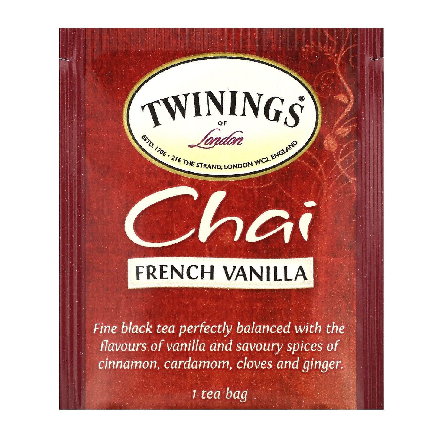 Twinings, Flavored Black Tea, Chai, French Vanilla, 20 Tea Bags, 1.41 oz (40 g)