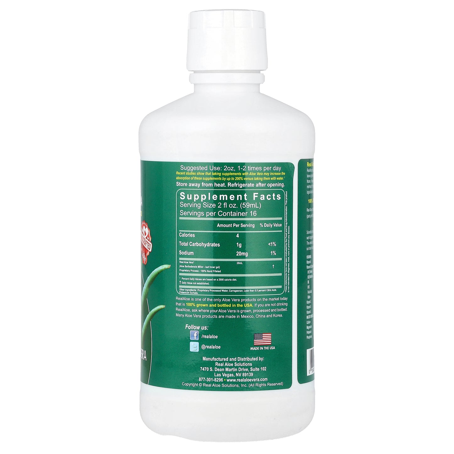 Real Aloe, Aloe Vera Gel, 32 fl oz (960 ml)