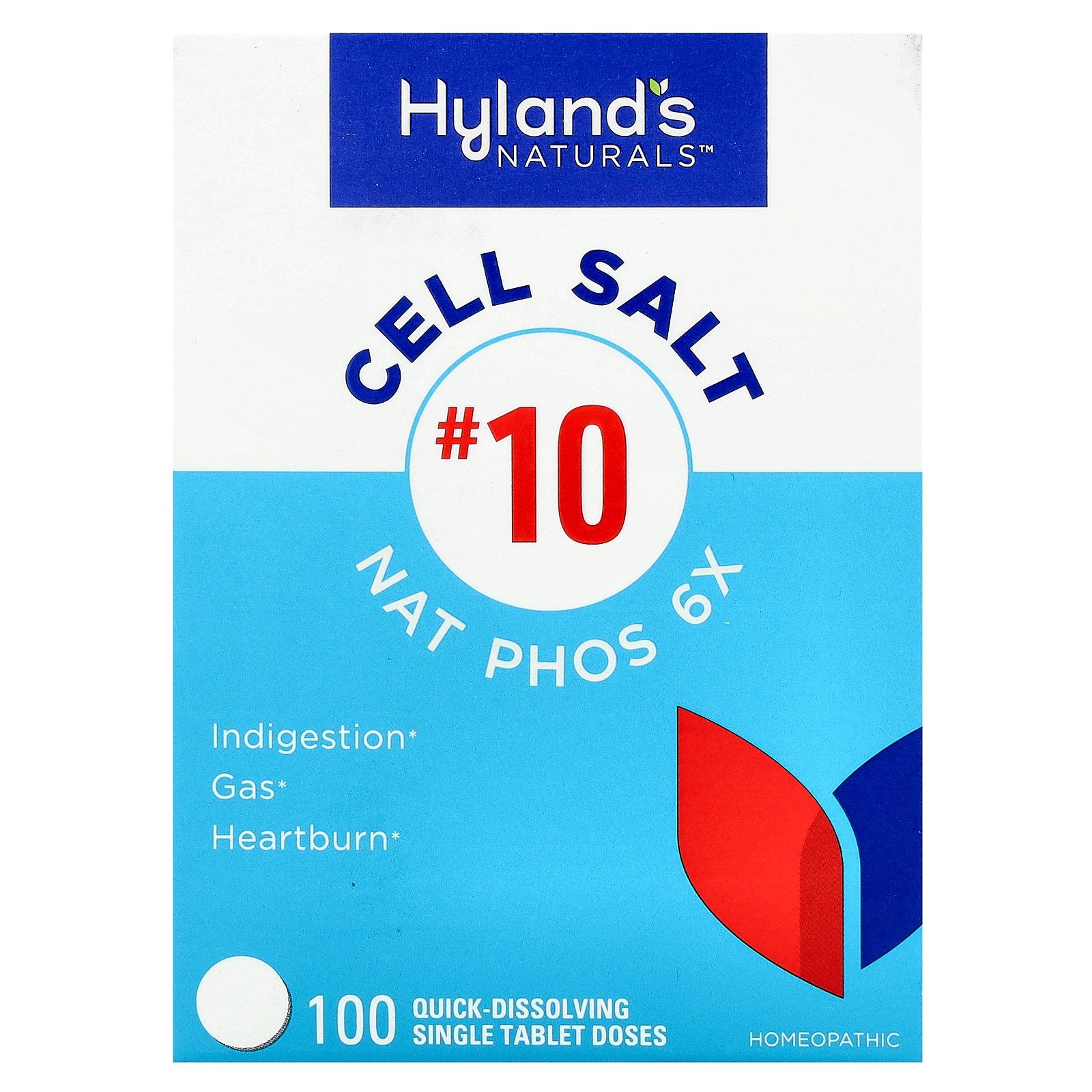 Hyland's Naturals, Cell Salt #10, Nat Phos 6X, 100 Quick-Dissolving Single Tablet Doses