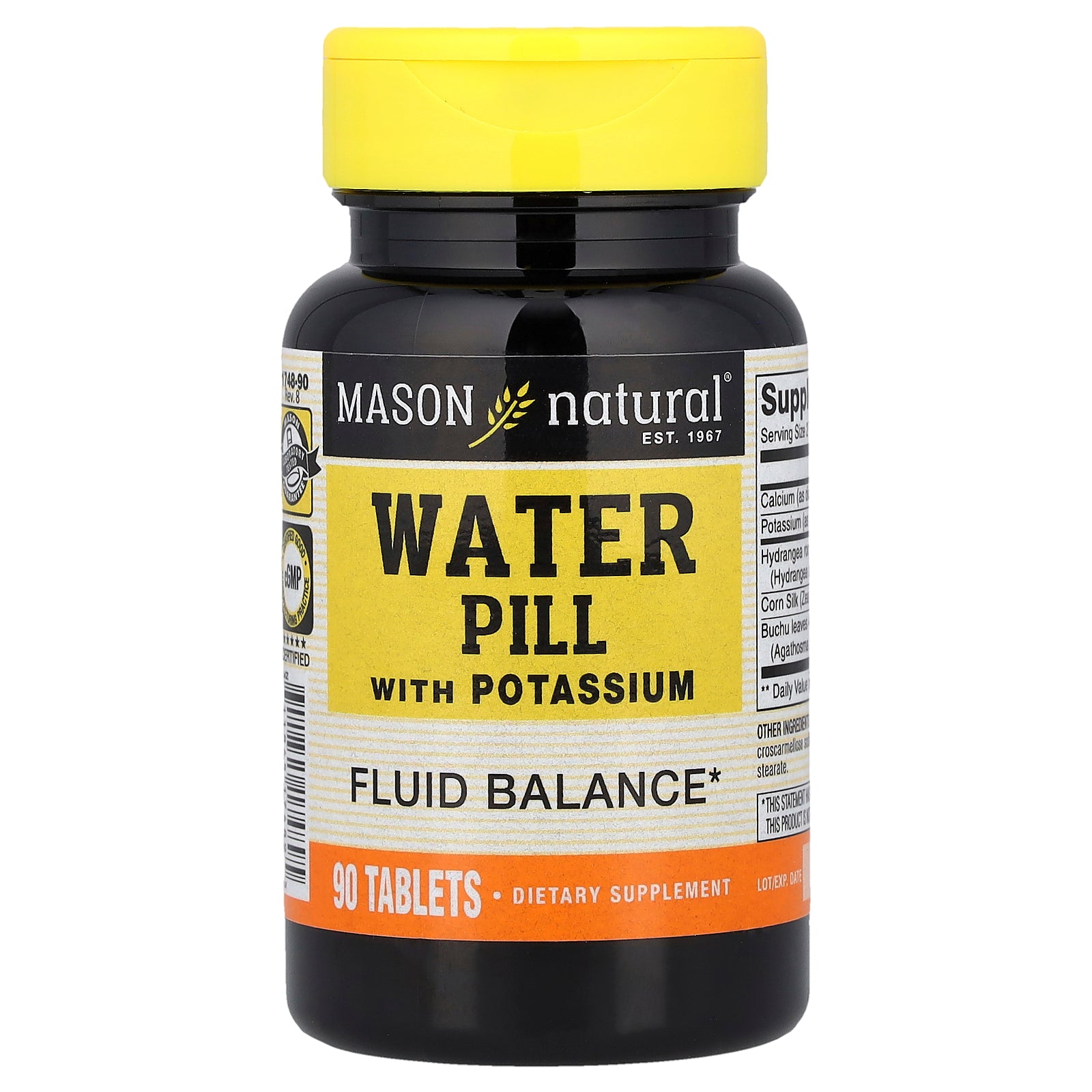 Mason Natural, Water Pill with Potassium, 90 Tablets