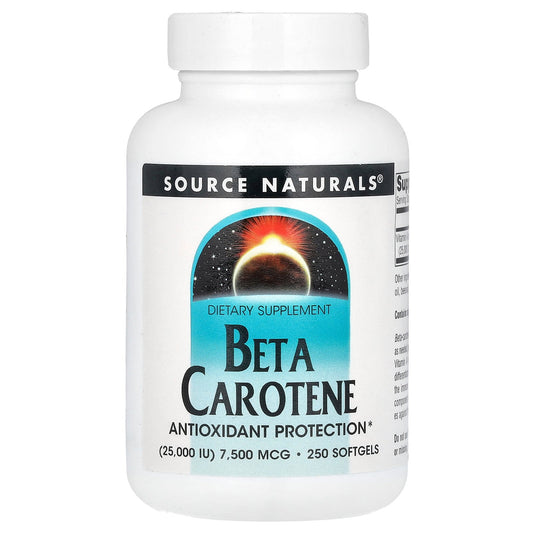 Source Naturals, Beta Carotene, 7,500 mcg (25,000 IU), 250 Softgels