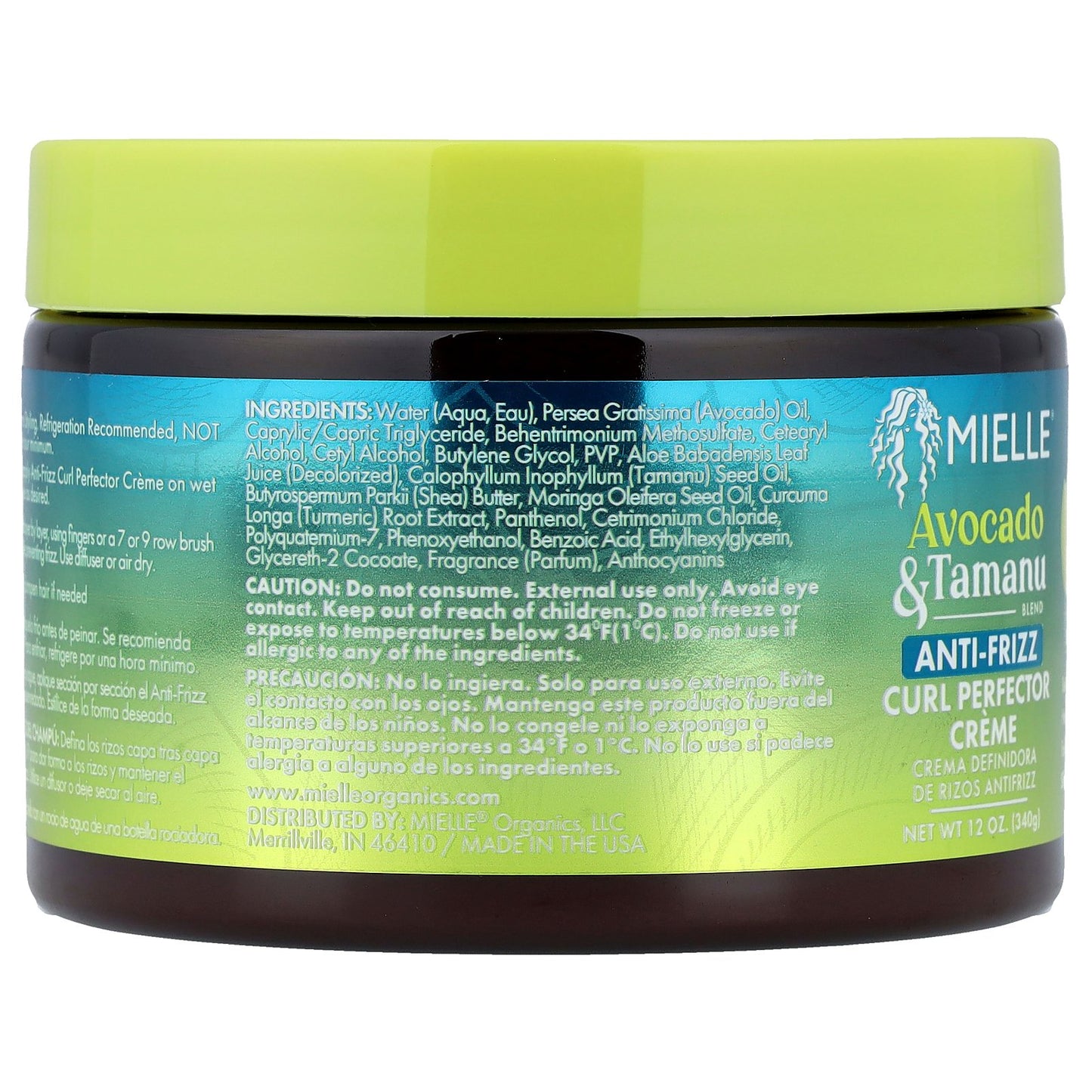 Mielle, Anti-Frizz Curl Perfector Cream, Avocado & Tamanu, 12 oz (340 g)