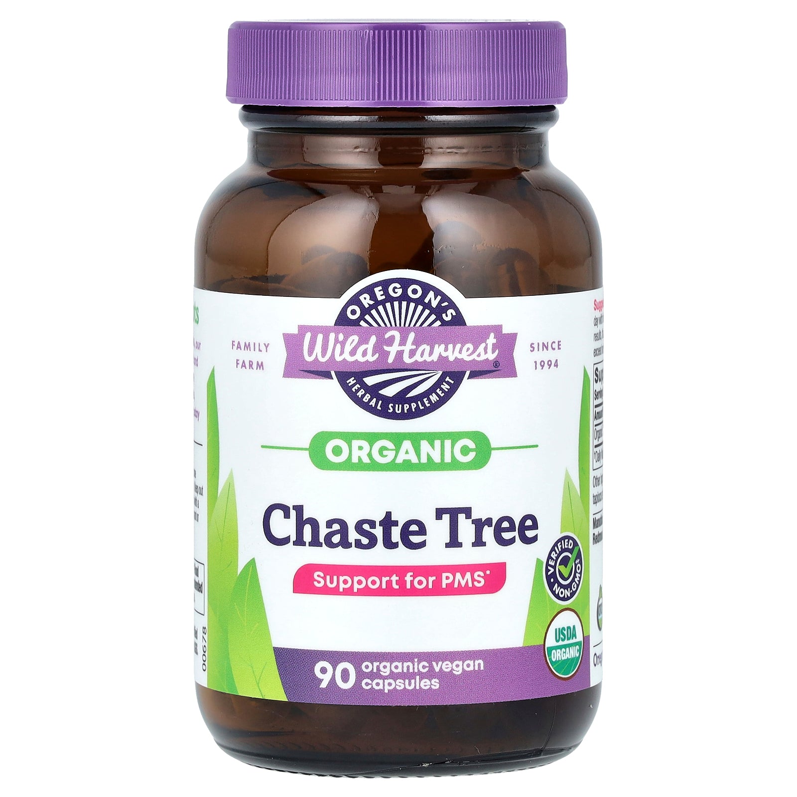 Oregon's Wild Harvest, Organic Chaste Tree, 90 Vegan Capsules