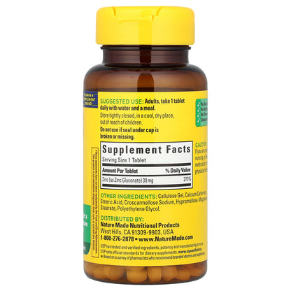 Nature Made, Zinc, 30 mg, 100 Tablets