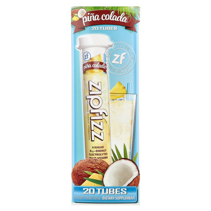 Zipfizz, Energy Drink Mix, Pina Colada, 20 Tubes, 0.39 oz (11 g) Each