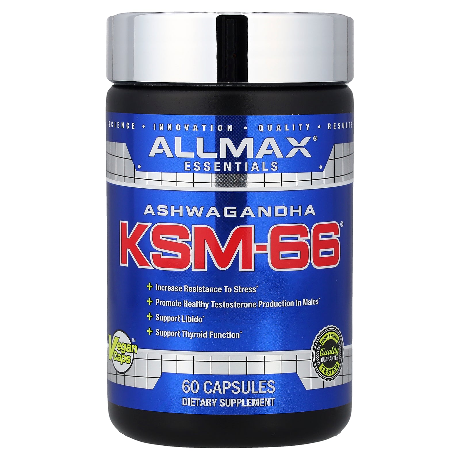 ALLMAX, Essentials, Ashwagandha KSM-66®, 60 Capsules (300 mg per Capsule)