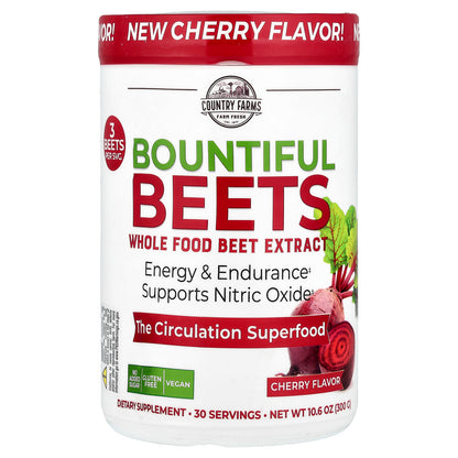 Country Farms, Bountiful Beets, Whole Food Beet Extract, Cherry, 10.6 oz (300 g)