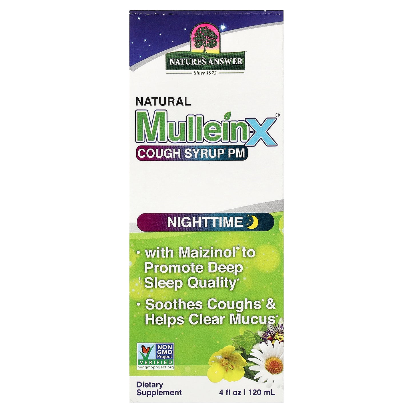 Nature's Answer, Natural Mullein-X® Cough Syrup PM, Nighttime, 4 fl oz (120 ml)