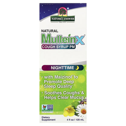 Nature's Answer, Natural Mullein-X® Cough Syrup PM, Nighttime, 4 fl oz (120 ml)