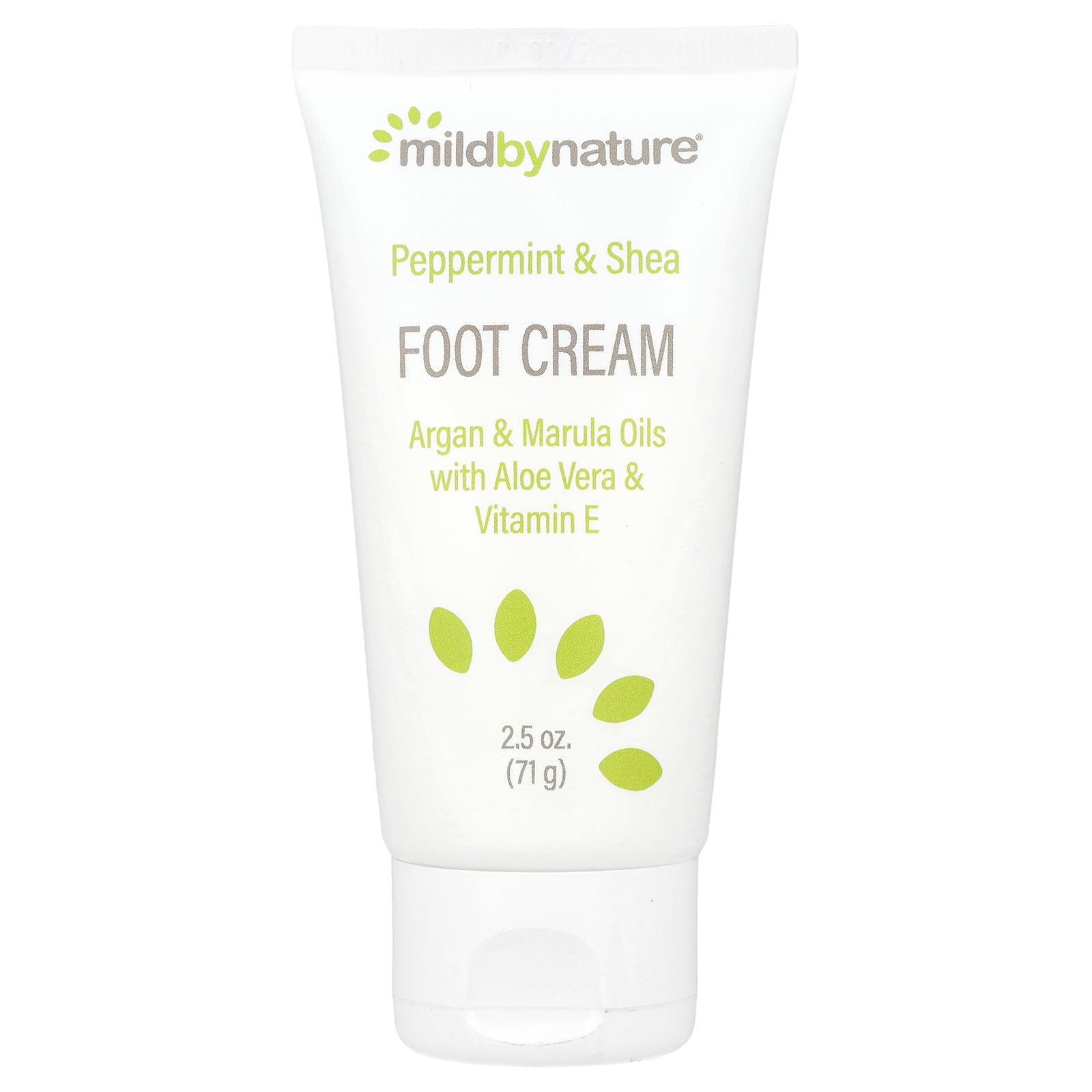 Mild By Nature, Peppermint & Shea Foot Cream with Argan & Marula Oils, 2.5 oz (71 g)