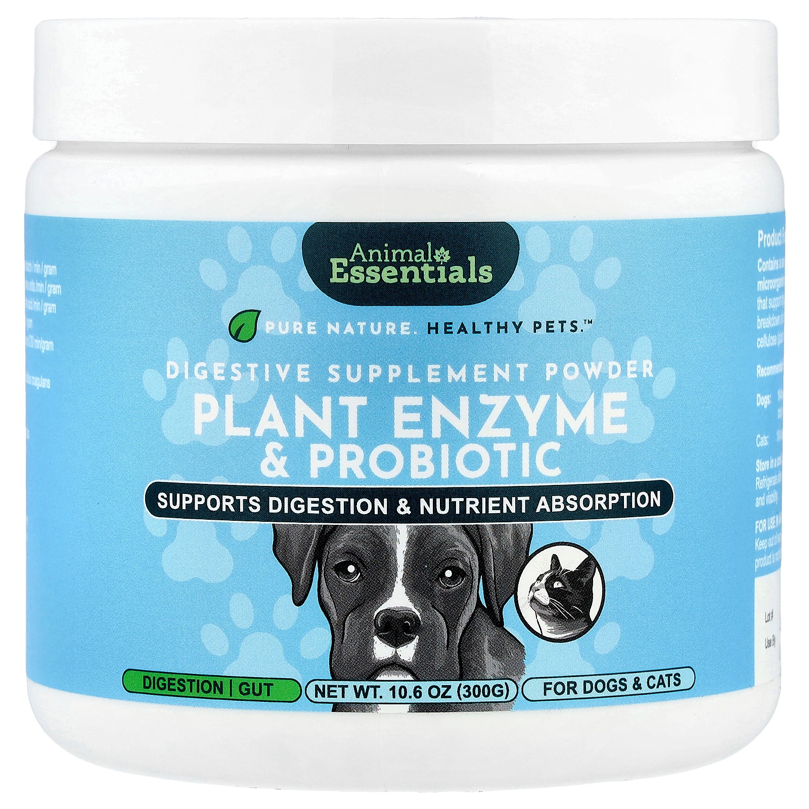 Animal Essentials, Plant Enzyme & Probiotic, For Dogs & Cats, 10.6 oz (300 g)