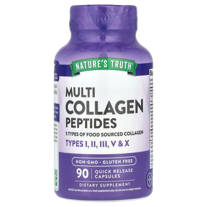 Nature's Truth, Multi Collagen Peptides, 90 Quick Release Capsules (500 mg per Capsule)