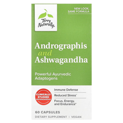 Terry Naturally, Andrographis and Ashwagandha, 60 Capsules