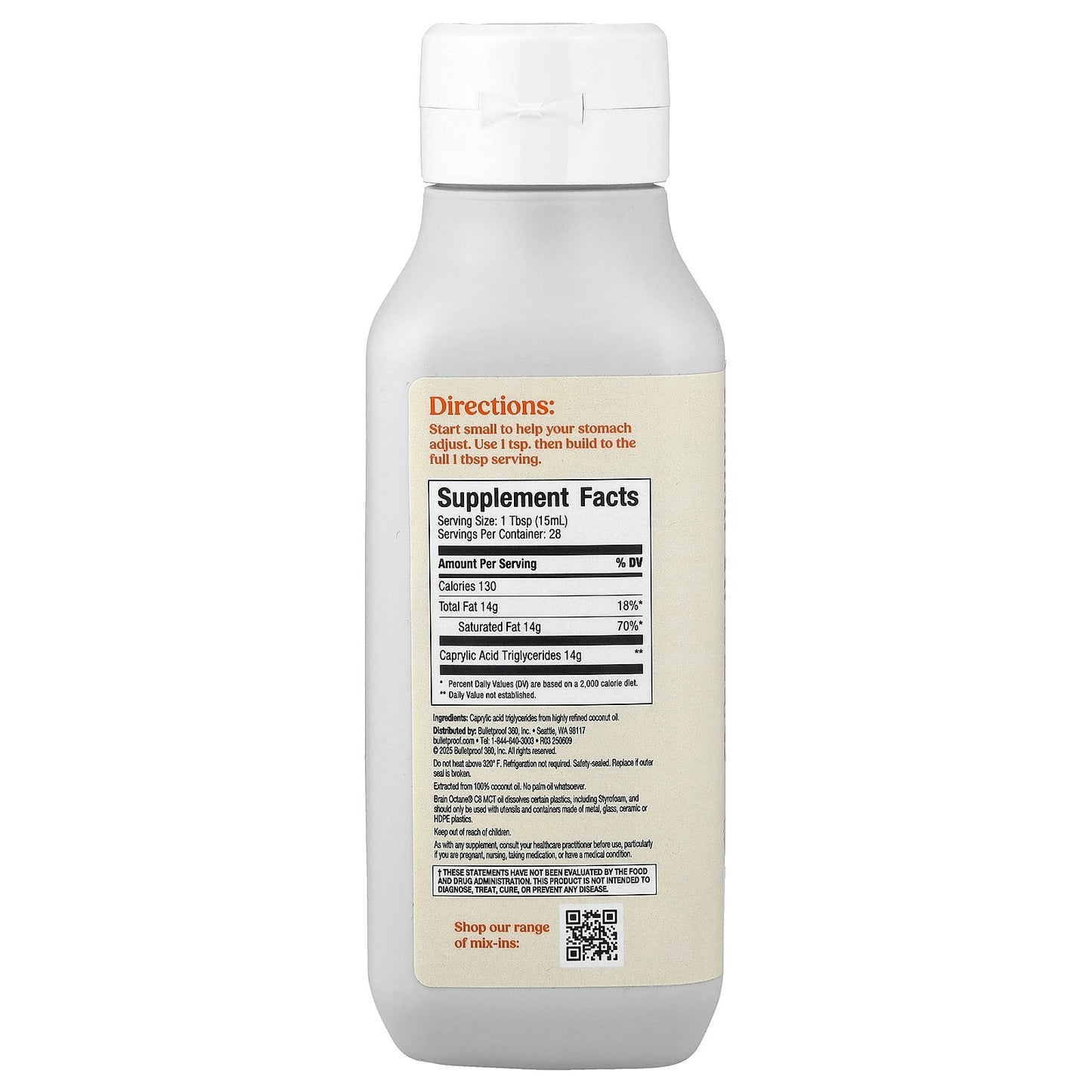 BulletProof, Brain Octane® MCT Oil, Original, 14 fl oz (414 ml)