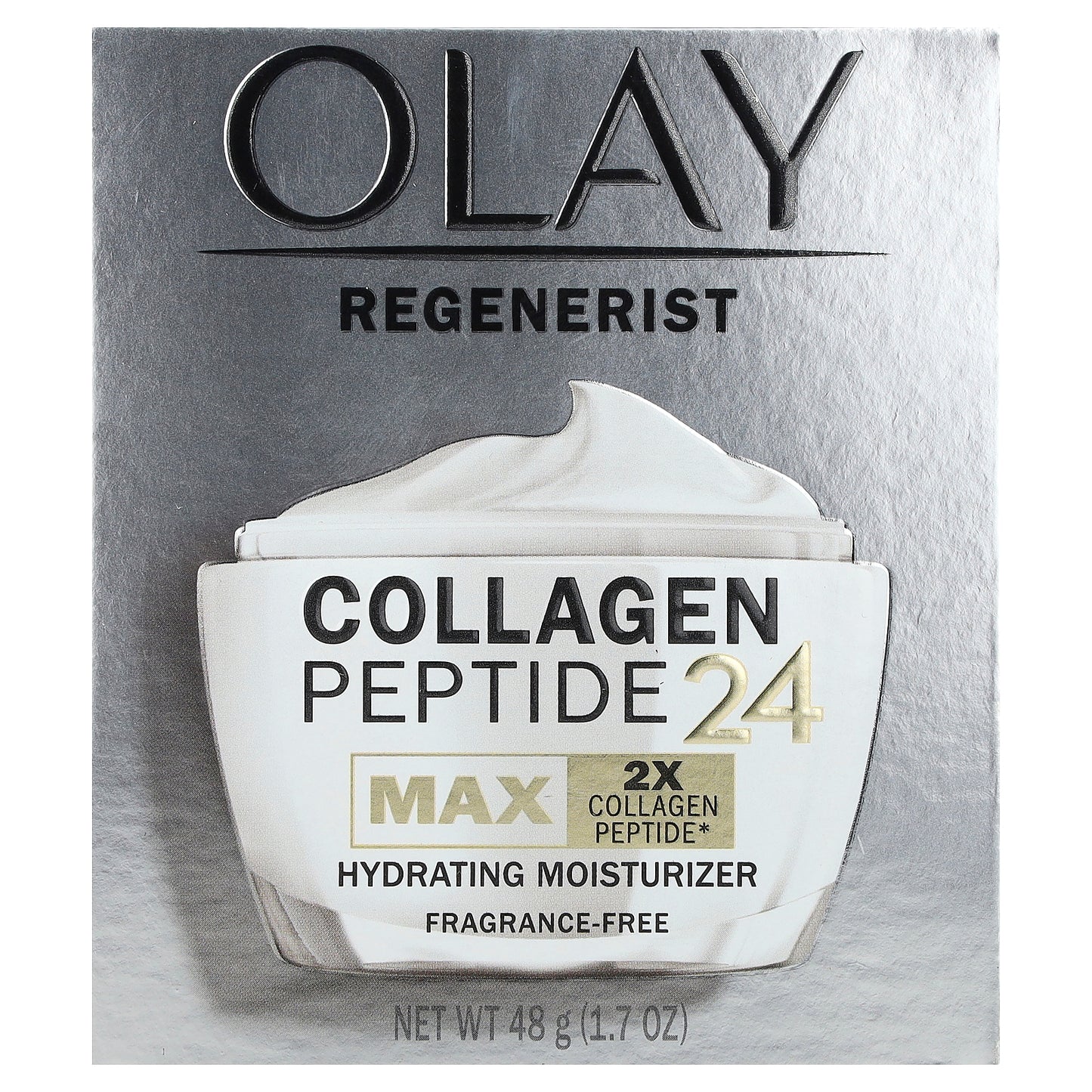 Olay, Regenerist, Collagen Peptide 24 Hydrating Moisturizer, Fragrance-Free, 1.7 oz (48 g)