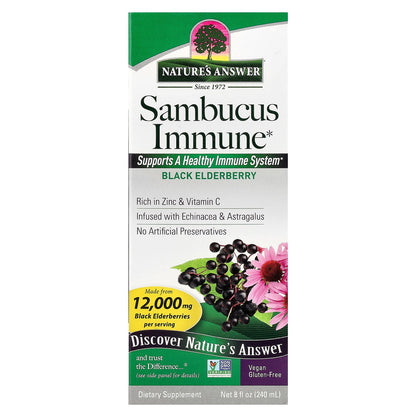 Nature's Answer, Sambucus Immune, Black Elderberry, 12,000 mg, 8 fl oz (240 ml)