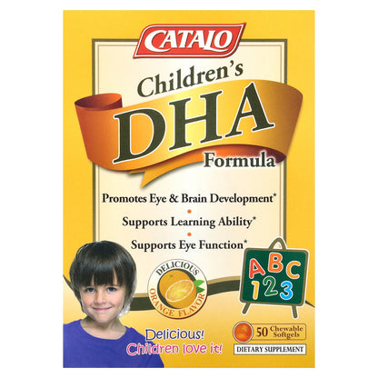 CATALO, Children's DHA Formula, Orange, 50 Chewable Softgels