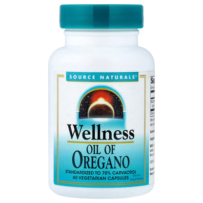 Source Naturals, Wellness, Oil of Oregano, 60 Vegetarian Capsules (45 mg per Capsule)