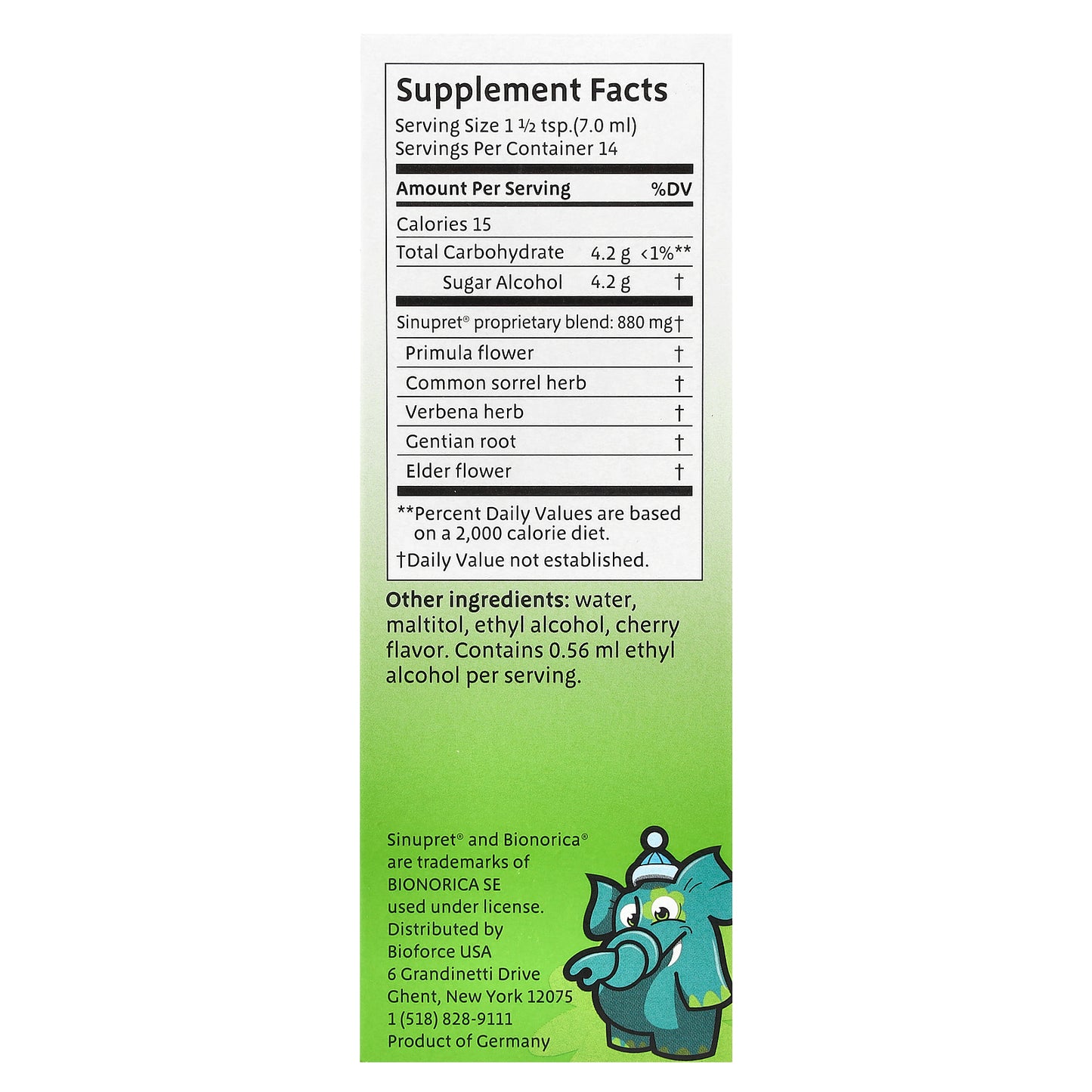 Bionorica, Sinupret® Kids Syrup, 3.38 fl oz (100 ml)