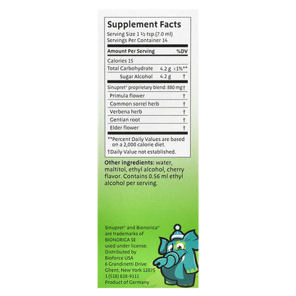 Bionorica, Sinupret® Kids Syrup, 3.38 fl oz (100 ml)