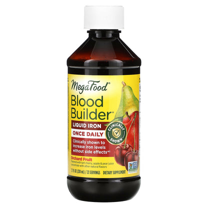 MegaFood, Blood Builder Liquid Iron, Once Daily, Orchard Fruit, 7.7 fl oz (230 ml)