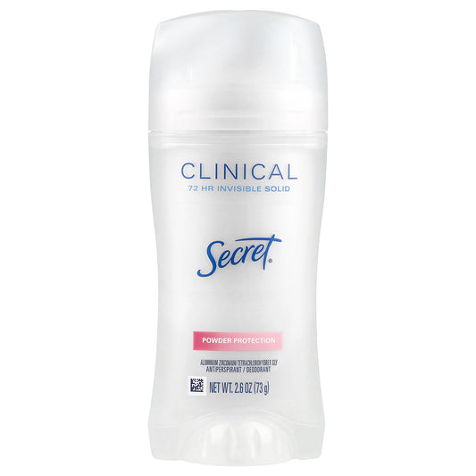 Secret, Clinical, Antiperspirant/Deodorant, 72 HR Invisible Solid, Powder Protection, 2.6 oz (73 g)