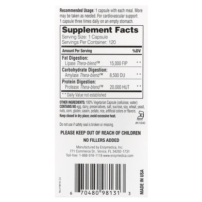 Enzymedica, Lypo Gold, For Fat Digestion, 120 Capsules