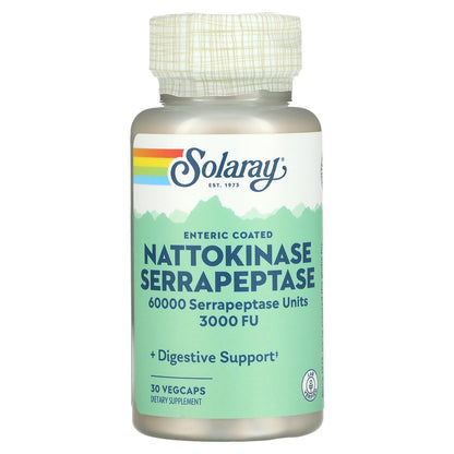 Solaray, Nattokinase Serrapeptase, Enteric Coated, 30 VegCaps