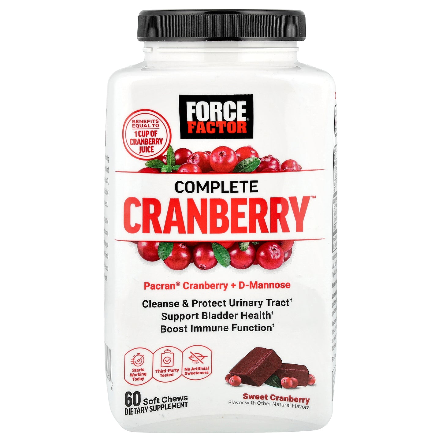 Force Factor, Complete Cranberry™, Sweet Cranberry, 60 Soft Chews