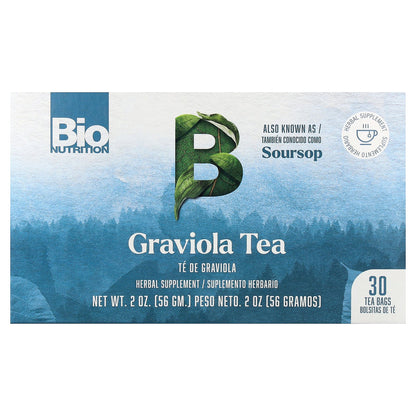 Bio Nutrition, Graviola Tea, Caffeine Free, 30 Tea Bags, 2 oz (56 g)