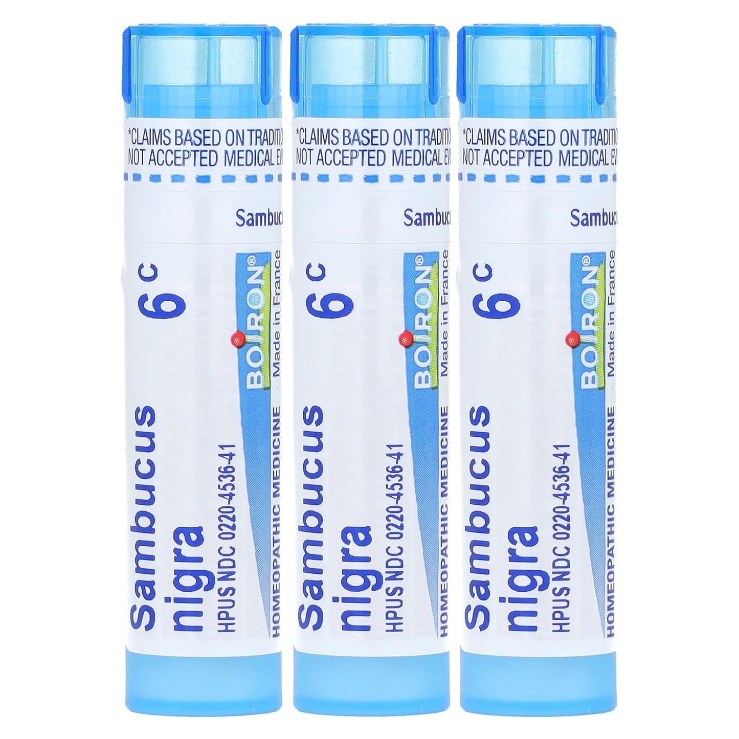 Boiron, Sambucus, Meltaway Pellets, 6C, 3 Tubes, Approx. 80 Pellets Each