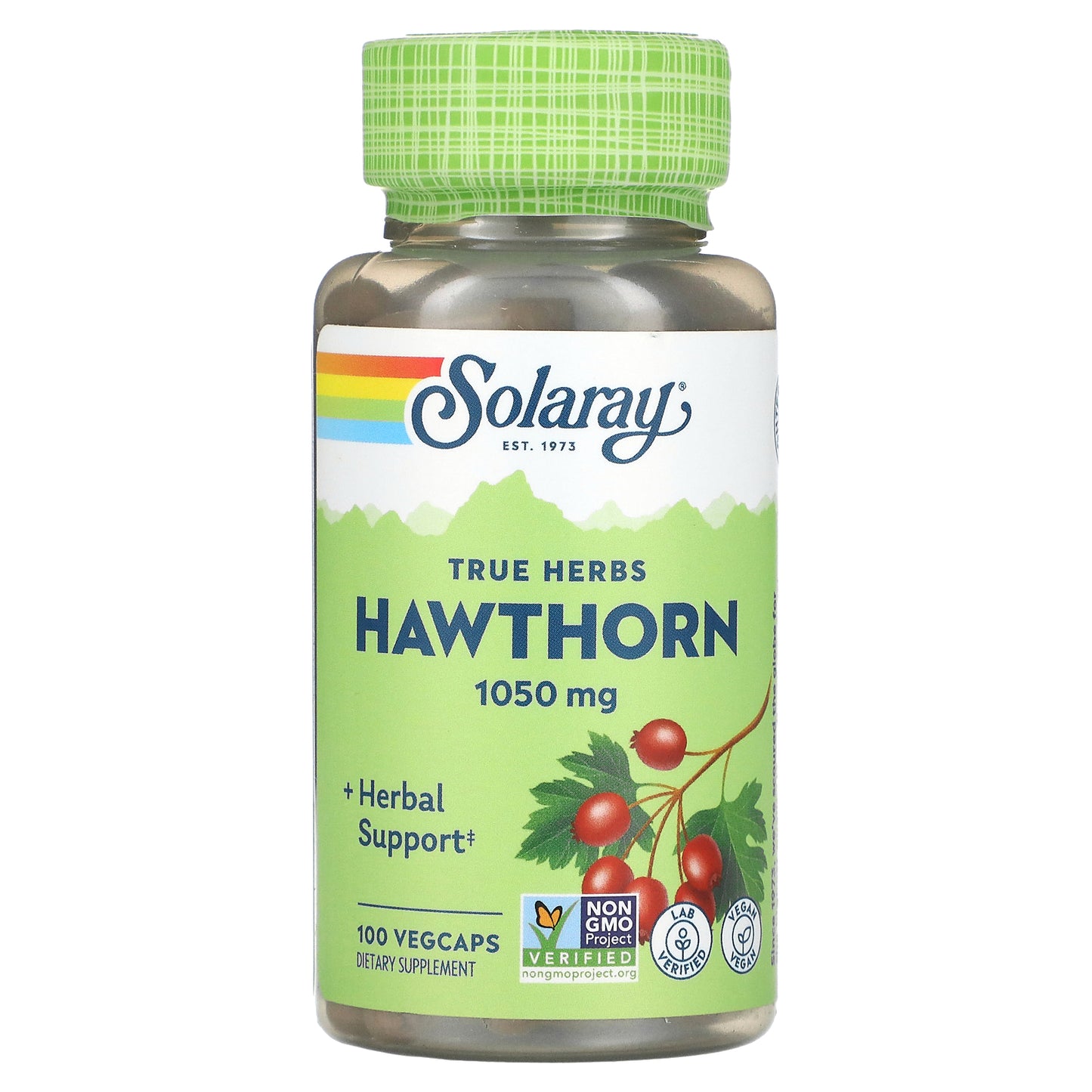 Solaray, True Herbs, Hawthorn, 1,050 mg, 100 VegCaps (525 mg per Capsule)