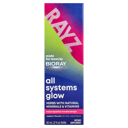 Bioray, Rayz®, All Systems Glow, For Teens, Raspberry, 2 fl oz (59 ml)