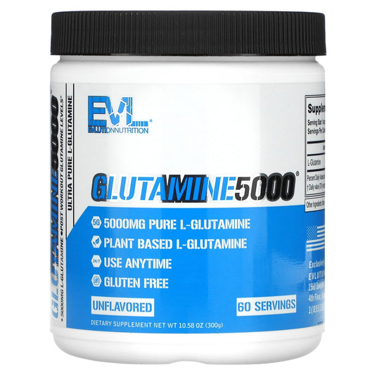 EVLution Nutrition, Glutamine5000®, Unflavored, 10.58 oz (300 g)