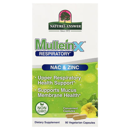 Nature's Answer, MulleinX® Respiratory, NAC & Zinc, 90 Vegetarian Capsules