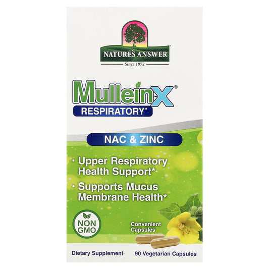 Nature's Answer, MulleinX® Respiratory, NAC & Zinc, 90 Vegetarian Capsules