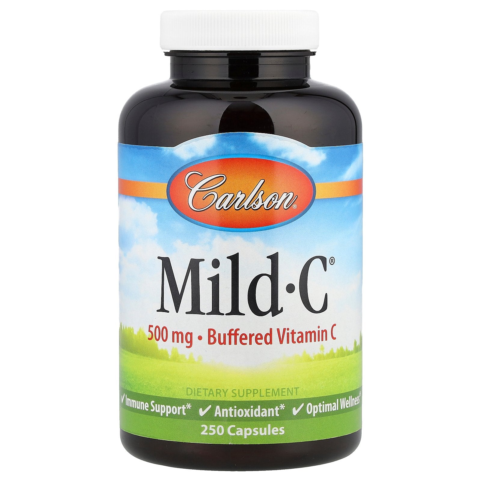 Carlson, Mild-C®, Buffered Vitamin C, 250 Capsules