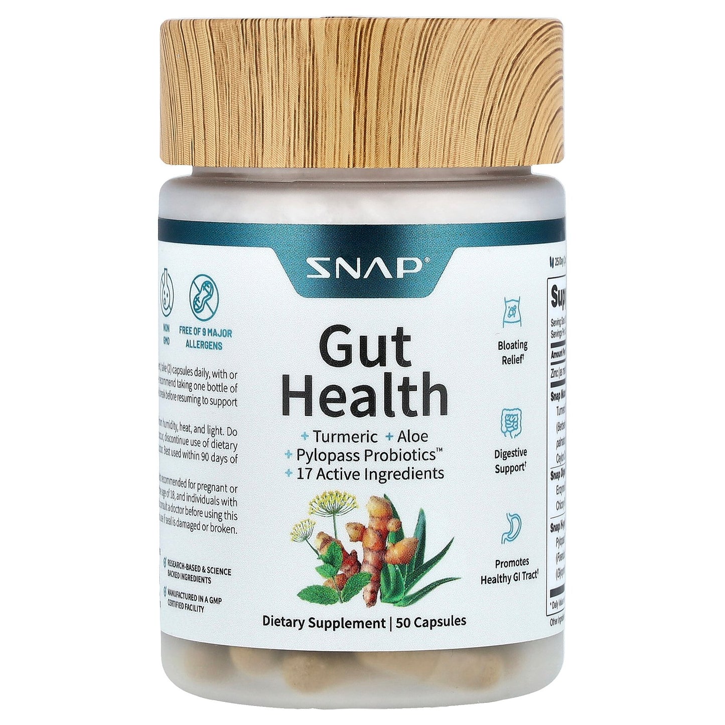 Snap Supplements, Gut Health, 50 Capsules