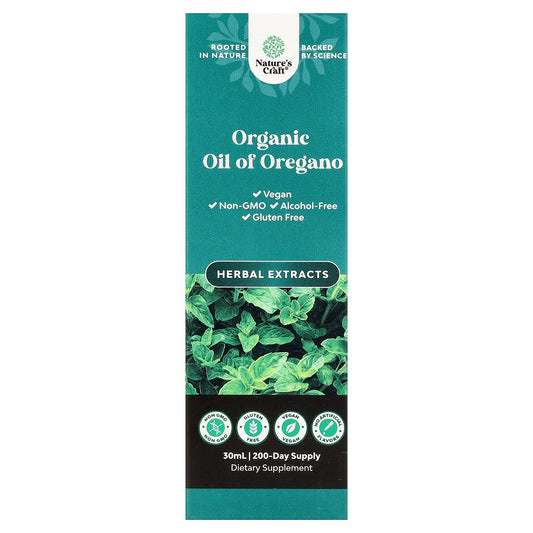 Nature's Craft, Organic Oil of Oregano, Alcohol-Free, 30 ml