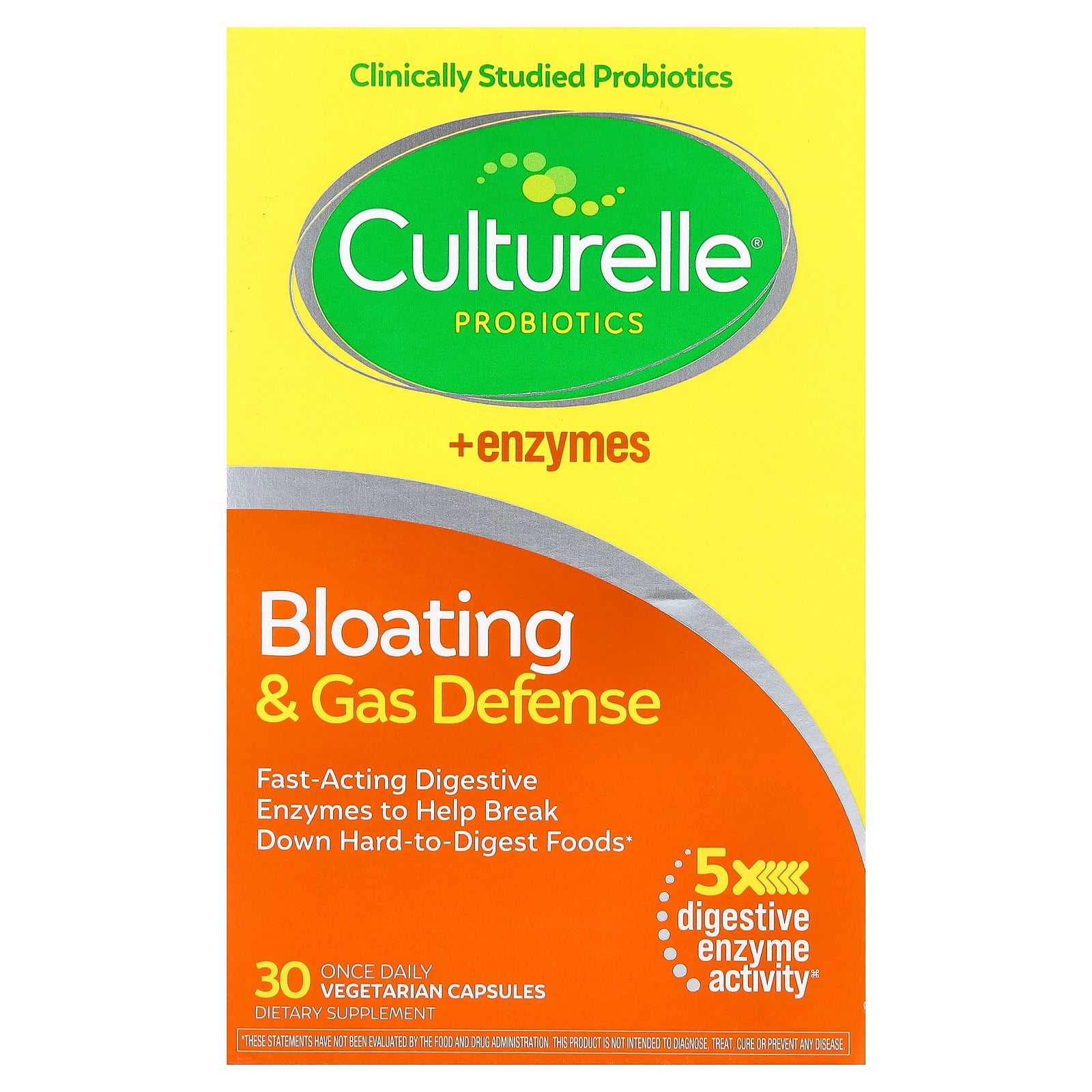Culturelle, Probiotics, Bloating & Gas Defense, 30 Vegetarian Capsules